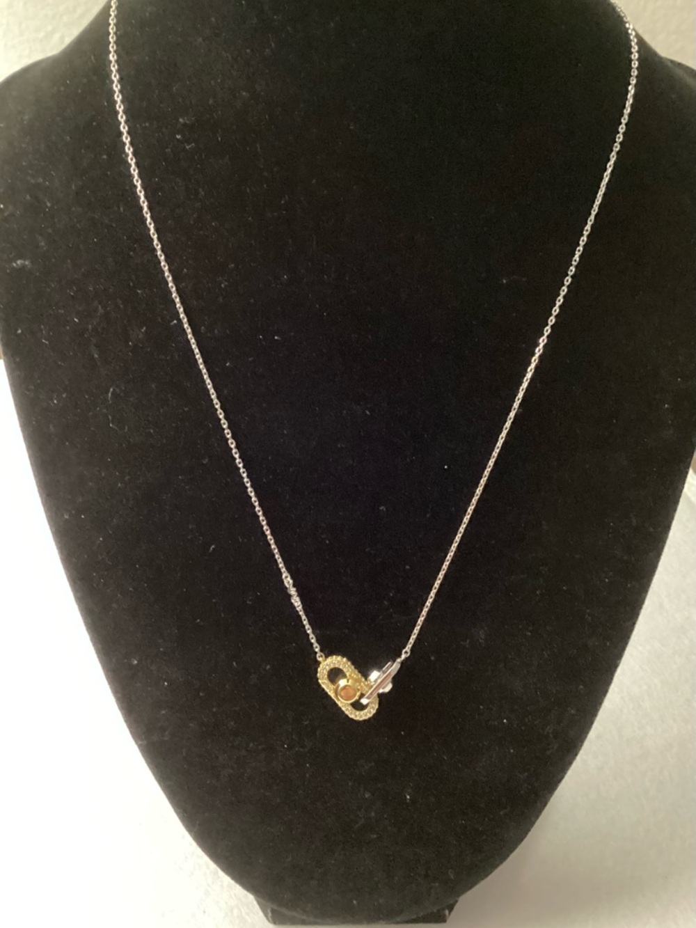 Michael Kors Astor Link Precious Metal-Plated Tone Sterling Silver Pavé Necklace - Picture 5 of 8